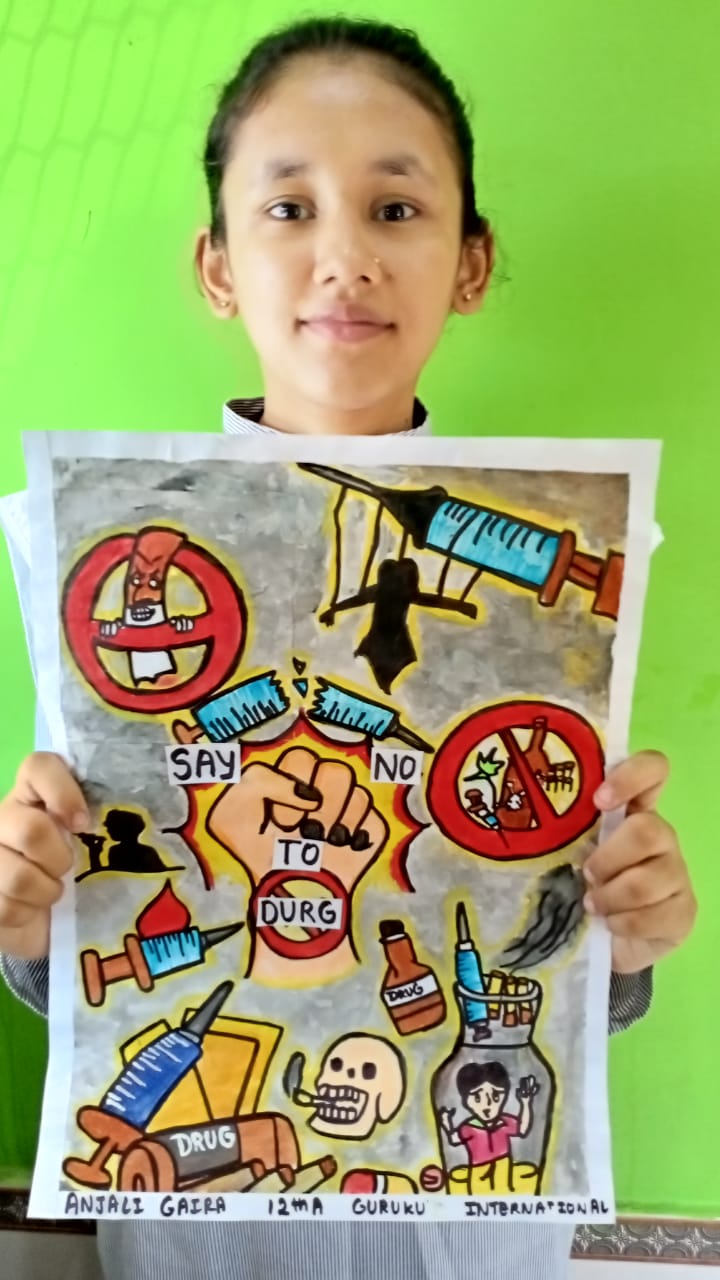 International Day Against Drug Abuse Drawing / Anti Drugs Day Poster / Say  No To Drugs Drawing - YouTube
