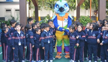 When Mauli visits Gurukul, Mascot of the 38th National games