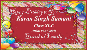 Happy Birthday - Karan Singh Samant - Class XI (C)